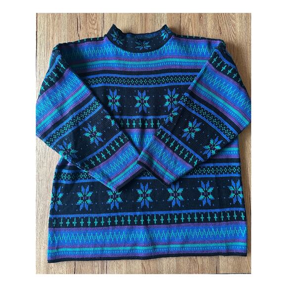 Nuggets Vintage Winter Patterned Cosby Sweater Size Large - Picture 1 of 6